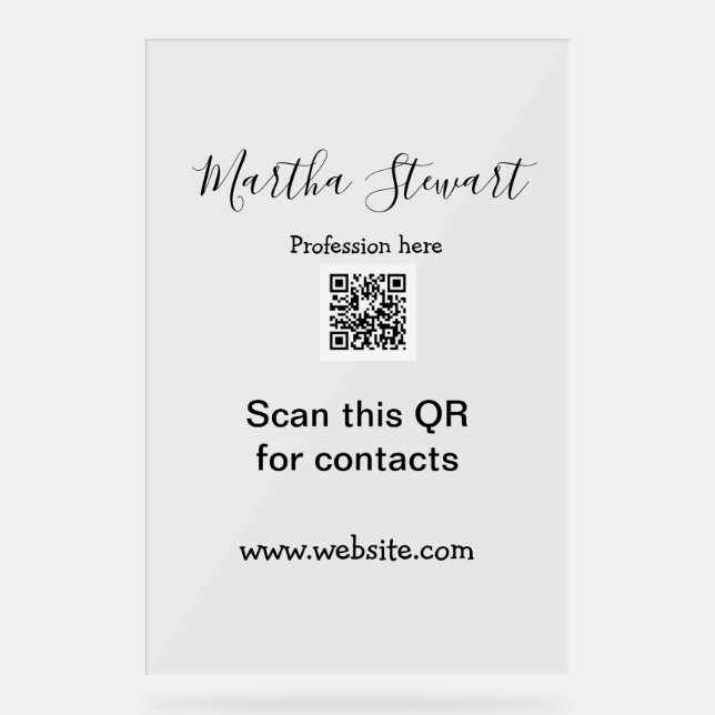 Profession add QR code details website company bus Acrylic Sign (Front)