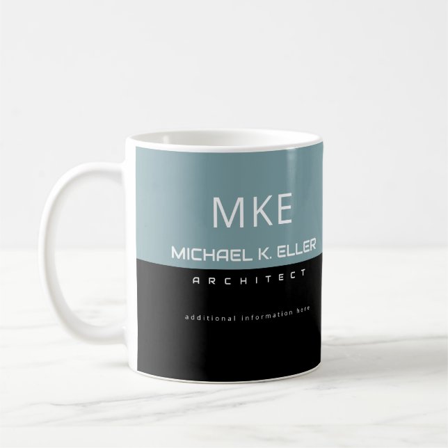 Profession Architect Half-Black Half-Dusty-Blue  Coffee Mug (Left)