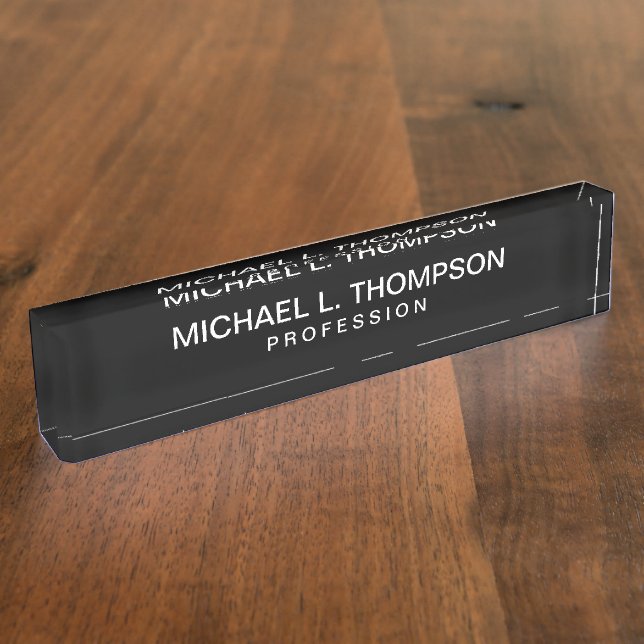 Profession Black Desk Nameplate (Side)