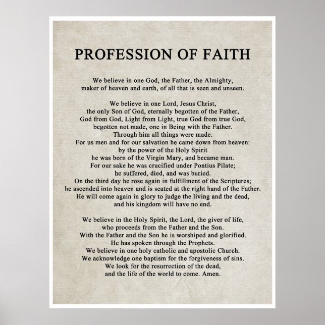 Profession of Faith Poster (Front)
