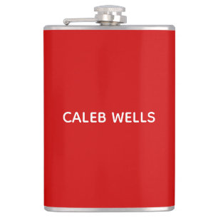 Profession Plain Simple Attractive Red White Name Hip Flask