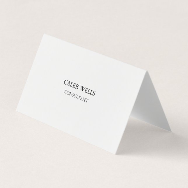 Profession Plain Simple White Attractive Business Card (Front)