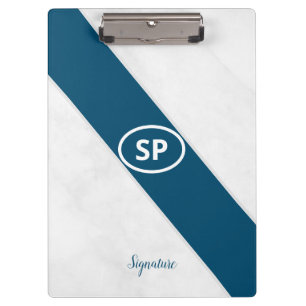Profession Touch Signature Customise White Marble Clipboard