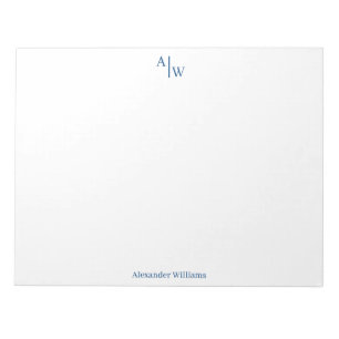 Professional 2 Monogram Minimalist Navy Blue Notepad