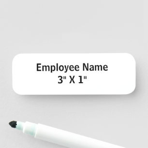 Professional 3" X 1" Dry Erase Classic Pin Name Tag