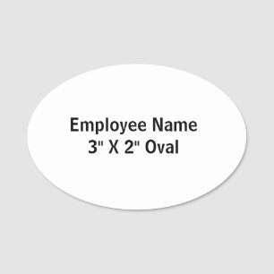 Professional 3" X 2" Oval Classic Pin Name Tag