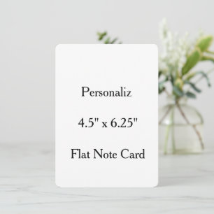 Professional 4.5" x 6.25" round Standard. Flat Card