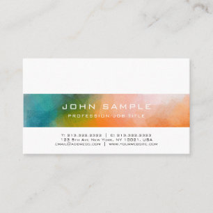 Professional Abstract Art Creative Modern Plain Business Card