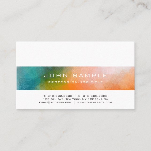 Professional Abstract Art Creative Modern Plain Business Card (Front)