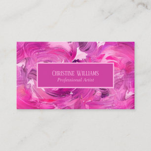 Professional Abstract Art Modern Purple Pink Business Card