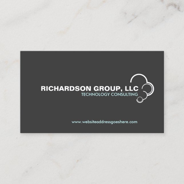 Professional Abstract Cloud Logo Business Card (Front)