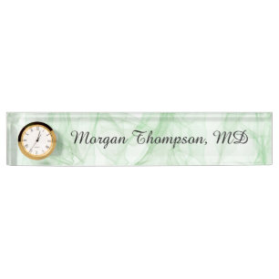 Professional Abstract Light Green Nameplate