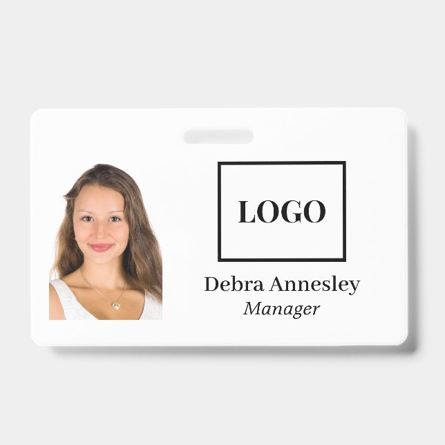 Professional Add Employee Photo Company Logo ID Badge (Front)