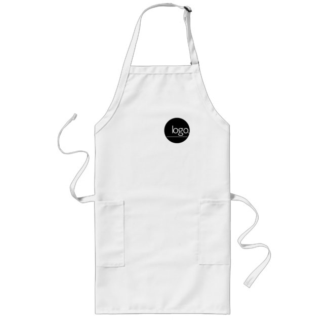 PROFESSIONAL ADD OWN LOGO WHITE BUSINESS UNIFORM LONG APRON (Front)