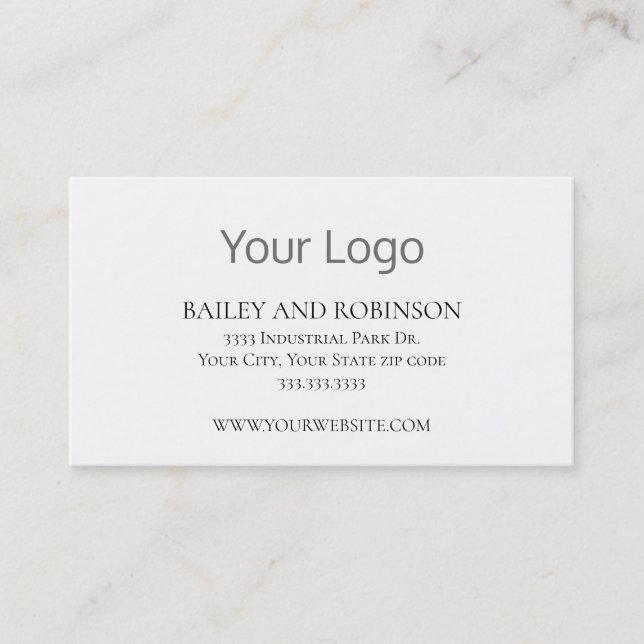 Professional Add Your Logo Business Card (Front)