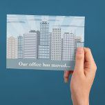 Professional Address Change Modern Office Moving Postcard<br><div class="desc">Our offices has moved to a new building,  please update your address book. Customise the back of this professional moving announcement postcard with your custom company information for all of your business contacts and clients. A modern city building skyline drawing for your company address change announcements.</div>