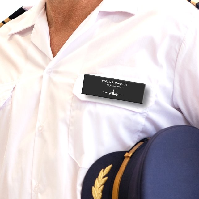Professional Aeroplane Pilot Flight Instructor Name Tag (Creator Uploaded)