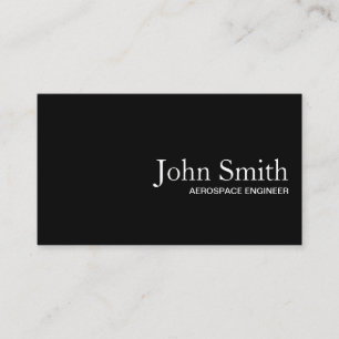 Professional Aerospace Engineer Plain Black Business Card