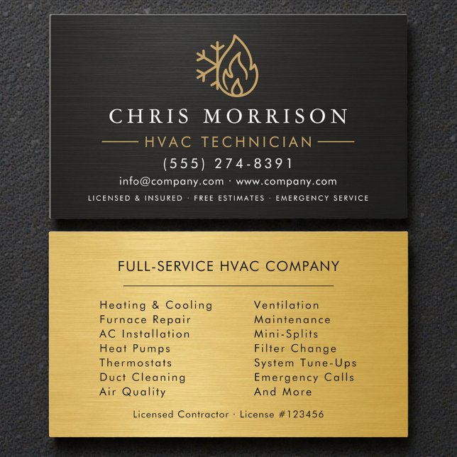 Professional Air Conditioning Cooling HVAC  Business Card (Creator Uploaded)