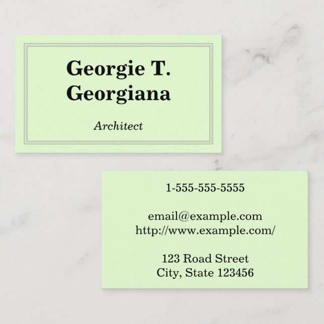 Professional and Classic Architect Business Card (Front/Back)