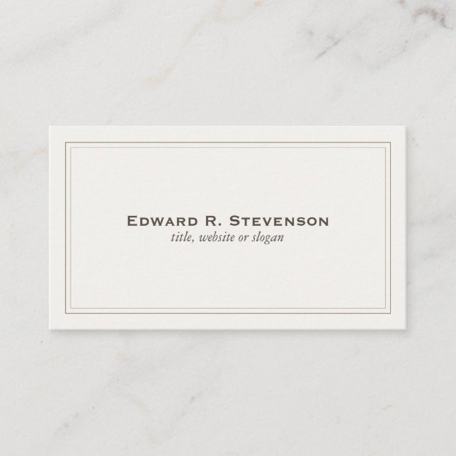 Professional and Elegant Off White Business Card (Front)