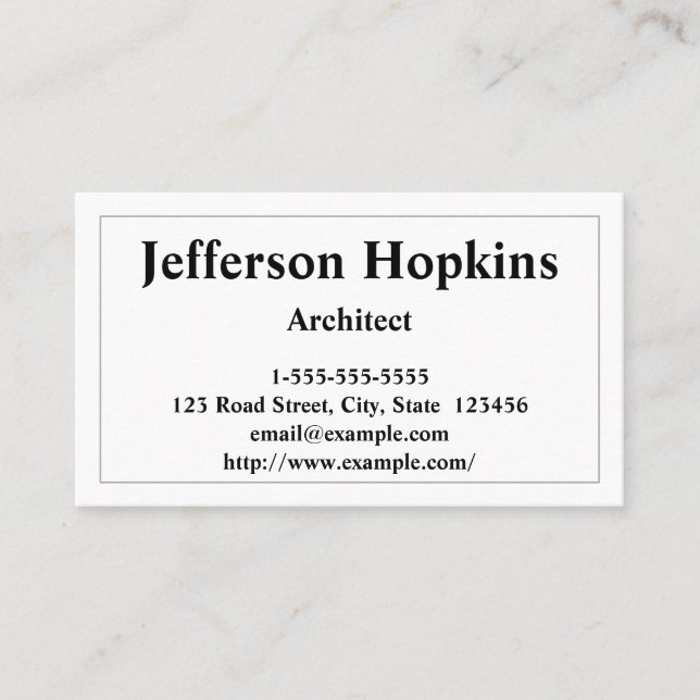Professional and Simple Architect Business Card (Front)