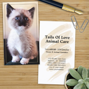 Professional Animal Care with Replaceable Photo Business Card