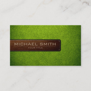 Professional Apple green Leather Look Business Card
