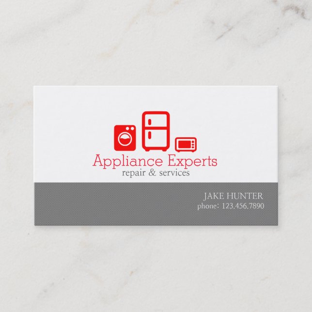 Professional Appliances Service & Repair Business Card (Front)