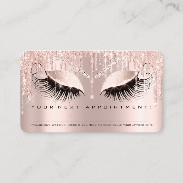 Professional Appointment Reminder Beauty Eyelashes Business Card (Front)