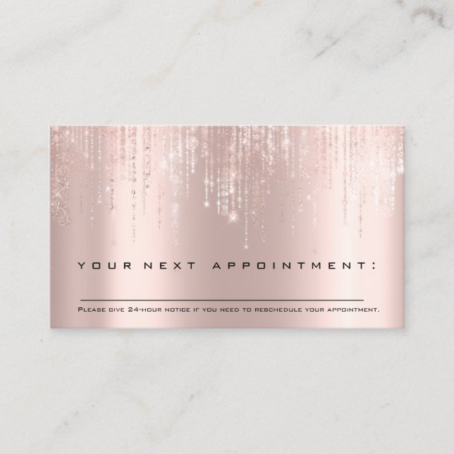 Professional Appointment Reminder Beauty Studio Business Card (Front)