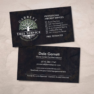 Professional Arborist Tree Surgeon Services Business Card