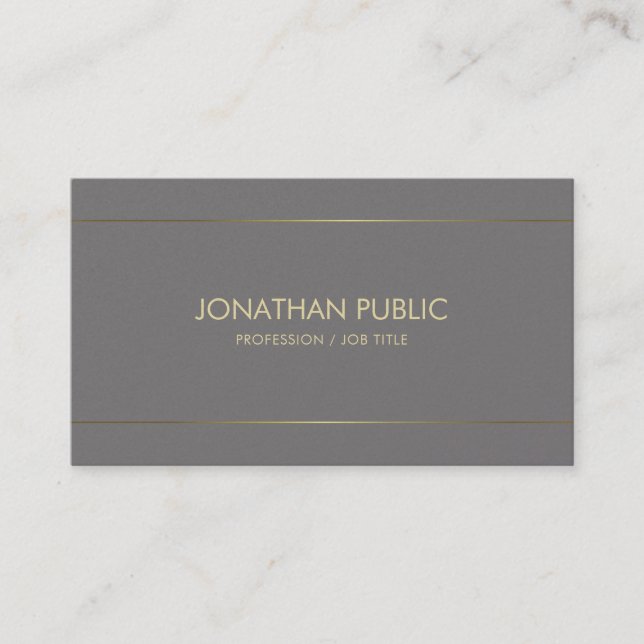 Professional Artistic Design Elegant Plain Luxury Business Card (Front)
