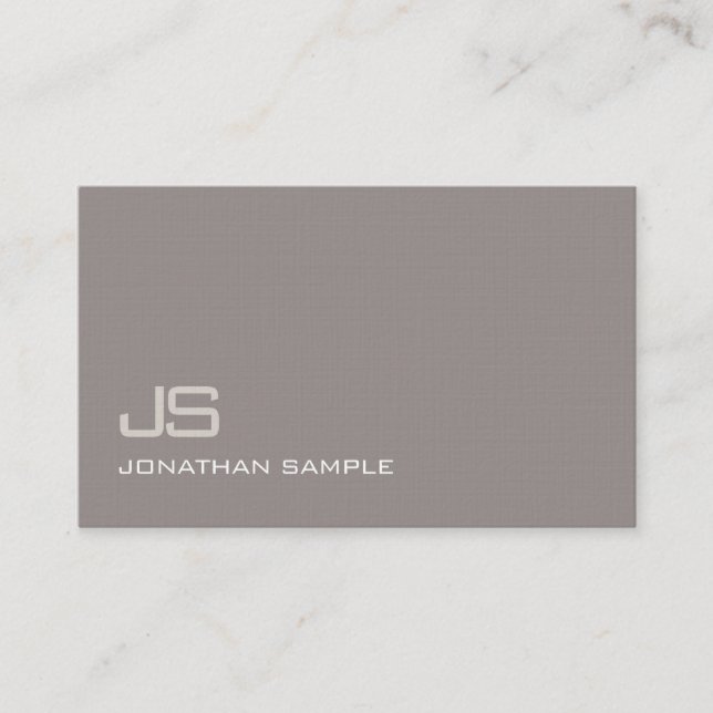 Professional Artistic Monogram Plain Modern Luxury Business Card (Front)