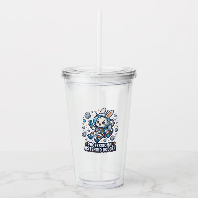 Professional Asteroid Dodger Bunny Acrylic Tumbler (Front)