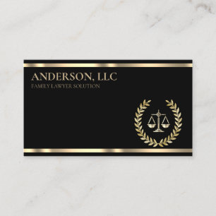 Professional Attorney at Law Black & Gold Scale Business Card