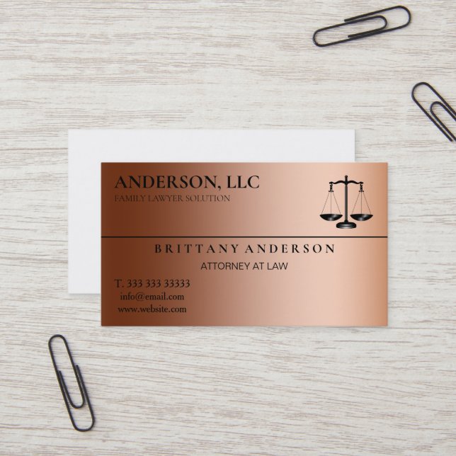 Professional Attorney at Law Black Scale Business Card (Front/Back In Situ)