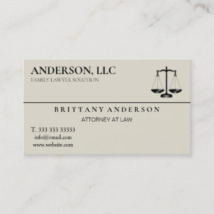 Professional Attorney at Law Black Scale Business Card