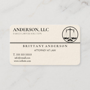 Professional Attorney at Law Black Scale Business Card