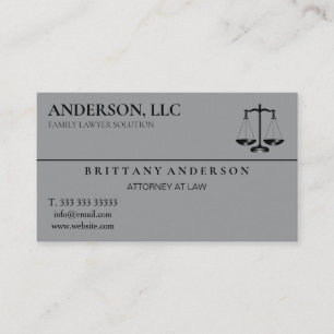Professional Attorney at Law Black Scale Business Card