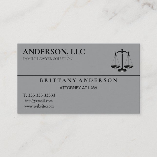 Professional Attorney at Law Black Scale Business Card (Front)