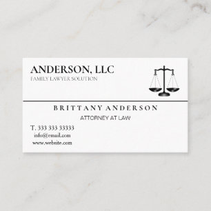Professional Attorney at Law Black Scale Business Card