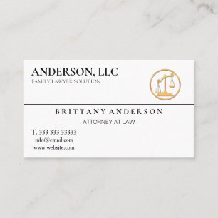 Professional Attorney at Law Black Scale Business Card