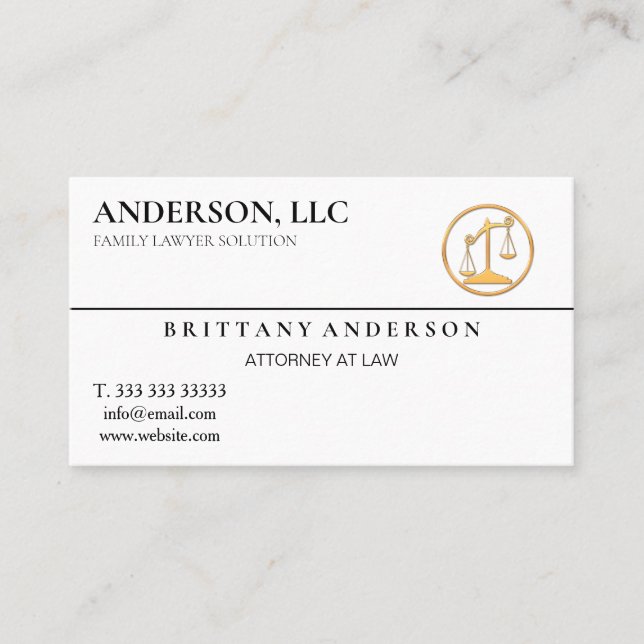 Professional Attorney at Law Black Scale Business Card (Front)