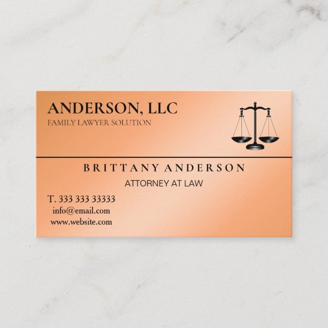 Professional Attorney at Law Black Scale Business Card (Front)