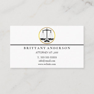 Professional Attorney at Law Black Scale Business Card