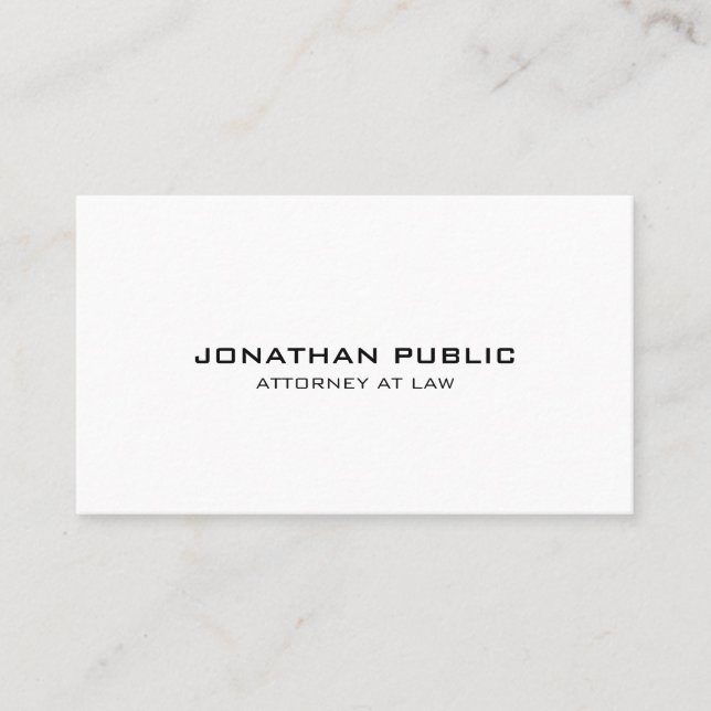Professional attorney at law modern elegant simple business card (Front)