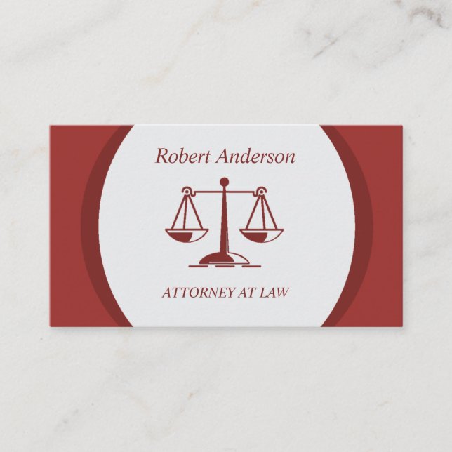Professional Attorney at Law Scales of Justice Business Card (Front)