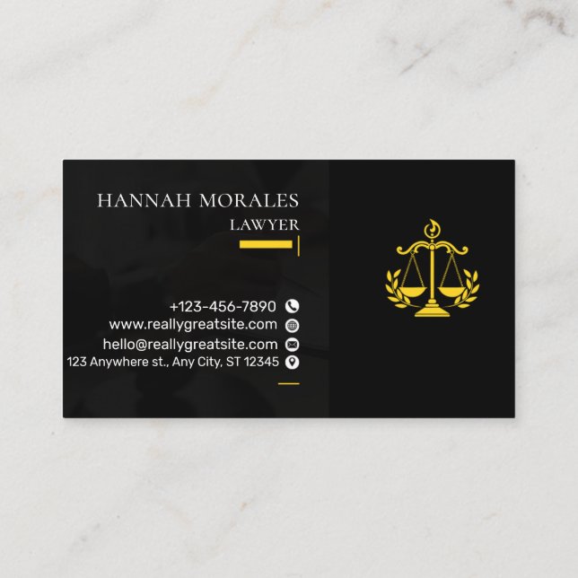 Professional Attorney Business Card | Lawyer  (Back)
