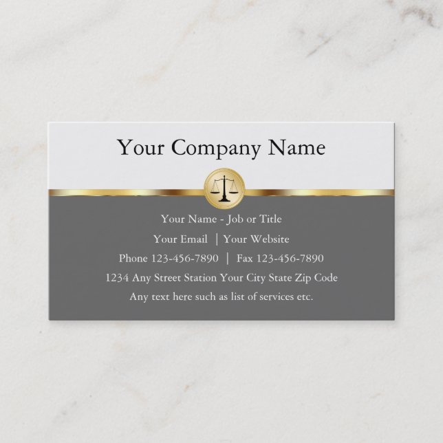 Professional Attorney Business Cards (Front)
